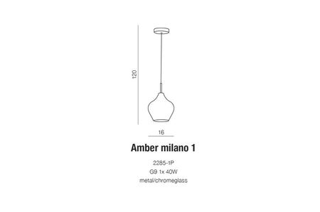 Lampa wisząca Azzardo AZ3074 Amber Milano 1 clear