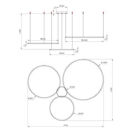 Milagro Lampa wisząca Saturno Black 100W LED ML0846 CZARNY