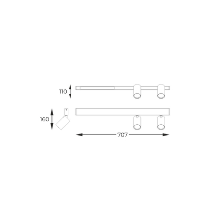 Lampa sufitowa Zuma Line S230757203 MANNARI LISTWA CZARNA/BLACK