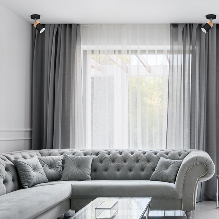 Milagro Kinkiet JOKER BLACK/WOOD 1xGU10 MLP6303 CZARNY