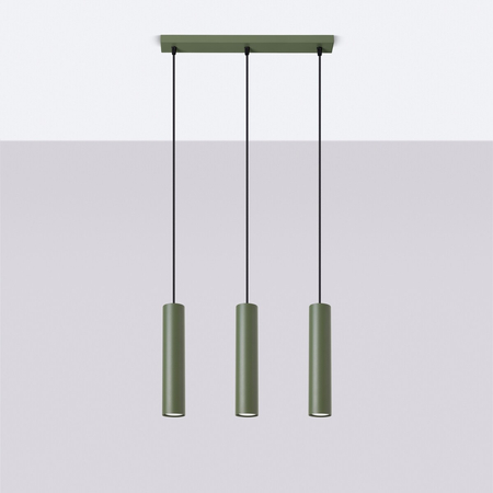 Sollux Lighting Lampa wisząca LAGOS 3L zielona oliwka SL.1486