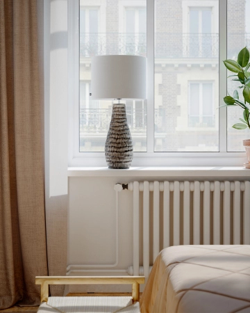 Lampa stołowa By Rydens Batha H74 cm E27 brązowy/beżowy