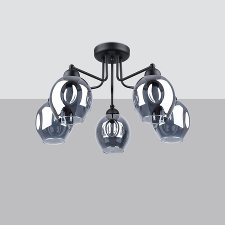 Sollux Lighting Żyrandol FILLAN 5 czarny SL.1145