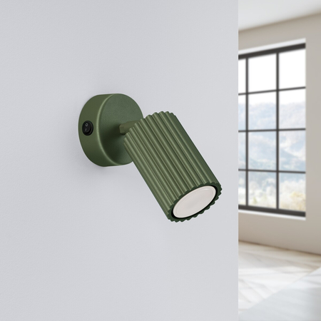 Sollux Lighting Kinkiet KARBON zielony oliwkowy z włącznikiem SL.1617