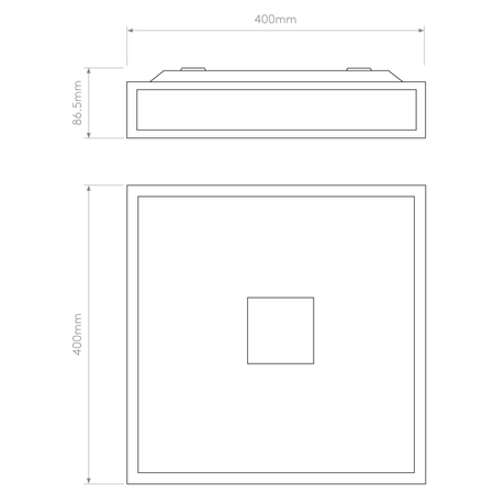 Lampa sufitowa Astro Mashiko 400 Square 1121010 Polerowany Chrom