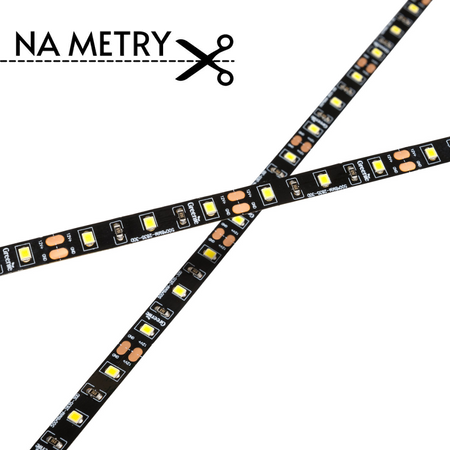 Taśma LED 120x2835SMD 12W/m Czarne PCB Biała Ciepła