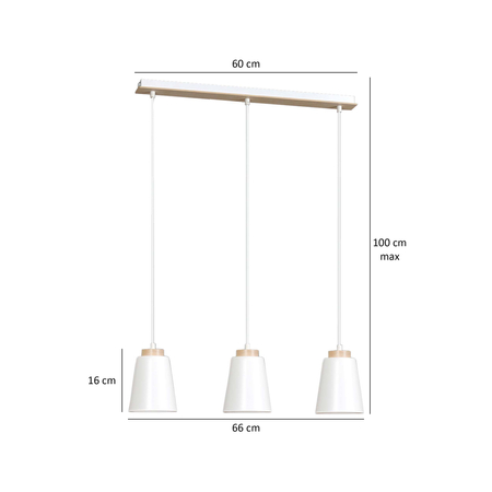 Lampa wisząca BOLERO 3 WHITE Emibig 443/3 biały