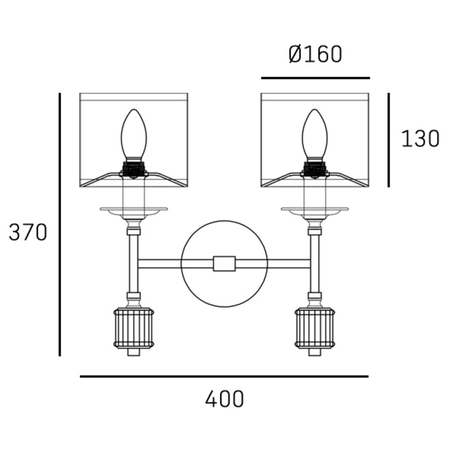 Cosmo Light Kinkiet SUTTON W02477NI-WH