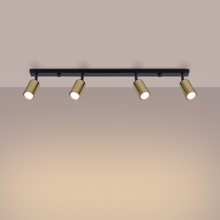 Sollux Lighting Plafon WINX 4L czarny/złoty SL.1387