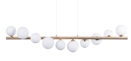 Lampa wisząca SYBILLA 10 PENDANT GO Azzardo AZ4407 white / satin brass