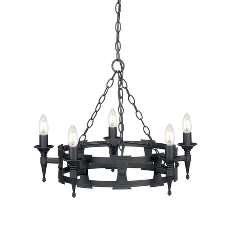 Żyrandol Elstead Lighting Saxon czarny SAX5-BLK