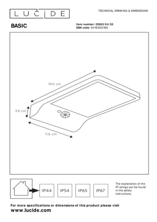 Lampa zewnętrzna Lucide BASIC czarny 22862/04/30