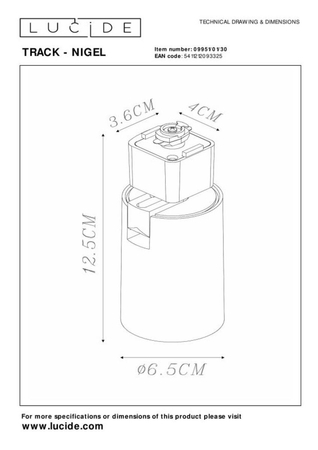 Lampa sufitowa Lucide TRACK - NIGEL 09951/01/30 czarny