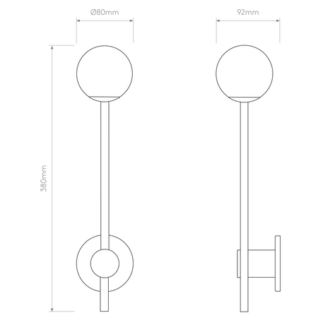 Kinkiet Astro Orb Single 1424004 Matowy Czarny