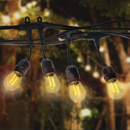 Eko-Light GIRLANDA 15 METRÓW (bez żarówek) EKO6932 CZARNY
