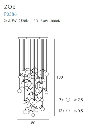 Lampa wisząca Maxlight P0386 chrom