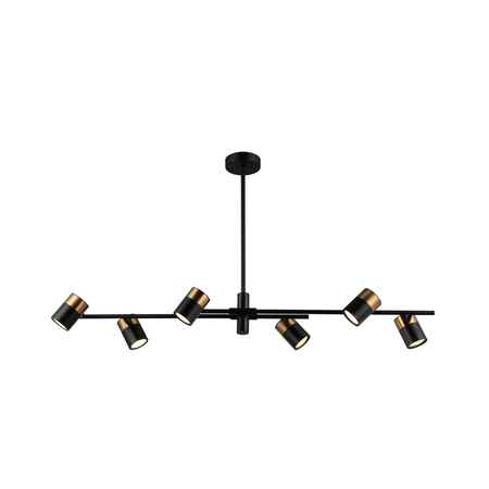 Lampa wisząca Italux PND-58892-6-BK-BRO Czarny, mosiężny