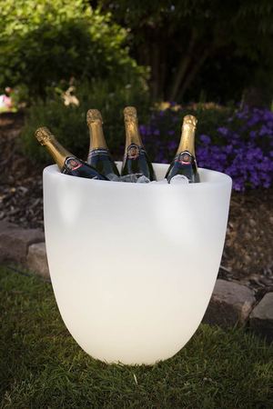 Cooler LED Lampa solarna zewnętrzna ogrodowa przenośna 2700K Biała ciepła 39cm 32090S biały