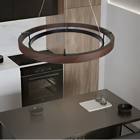 Lampa wisząca Abigali Plato 38W ring nowoczesna brązowy/czarny