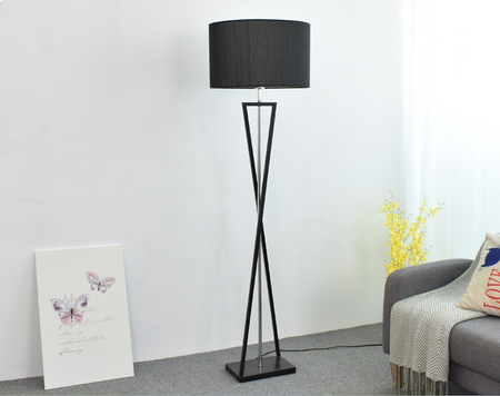 Lampa podłogowa Abigali Sand Glass czarna