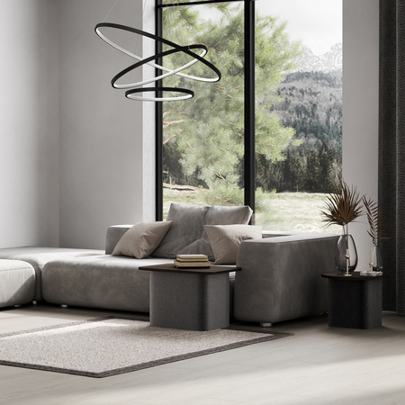 Milagro Lampa wisząca HOOP BLACK 93W LED ML1543 CZARNY