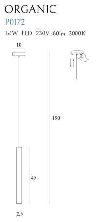 Lampa wisząca Maxlight P0172 chrom