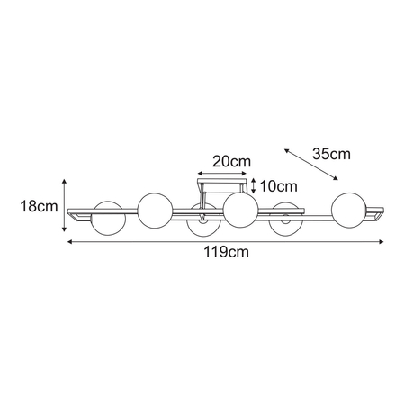 Lampa sufitowa Kaja PARMA K-5762 transparentny, czarny