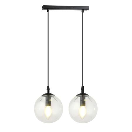 Lampa wisząca COSMO 2 BL TRANSPARENT Emibig 711/2 czarny