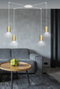 Lampa wisząca TRAKER 4 WH/GOLD Emibig 527/4 biały/złoty