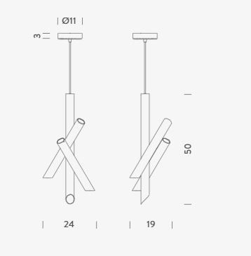 Lampa wisząca Nemo TTBLWW52 Tubes 3