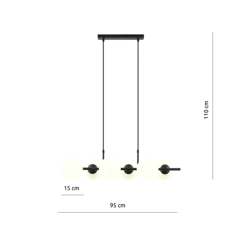 Lampa wisząca RORY 6 Emibig 1205/6 biały/czarny