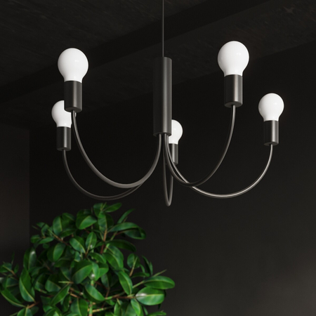 Sollux Lighting Żyrandol PICCOLO 5 czarny SL.0855