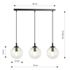 Lampa wisząca COSMO 3 BL TRANSPARENT Emibig 711/3 czarny