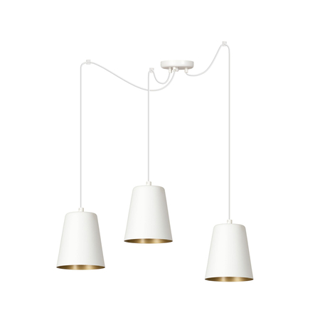 Lampa wisząca LINK 3 WHITE / GOLD Emibig 456/3 biały/złoty