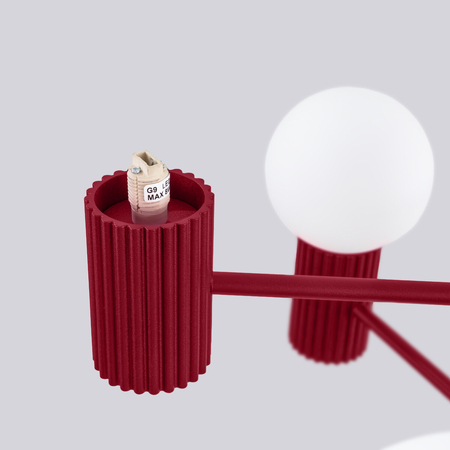 Sollux Lighting Żyrandol HALO 6 burgund SL.1837