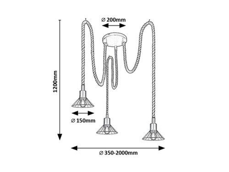 Lampa wisząca Rabalux Daryl 5272 czarny