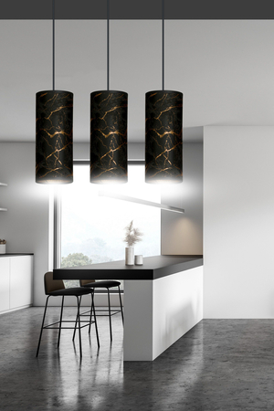 Lampa wisząca KARLI 3 BL MARBEL BLACK Emibig 1056/3 czarny