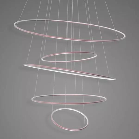 Lampa wisząca Ledowe Okręgi No.5 120cm 3k Różowe Złoto Dali