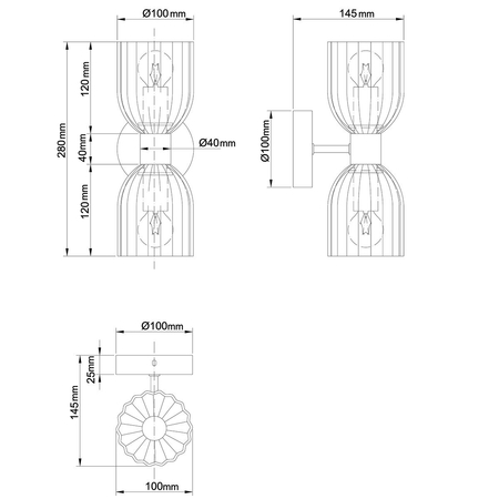 Light Prestige Podwójny kinkiet Piega bursztynowy 2xE14 LP-939/2W amber