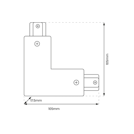 Milagro Łącznik L Track Biały 1-Obwodowy + zasilanie centralne v2.0 ML0717 BIAŁY