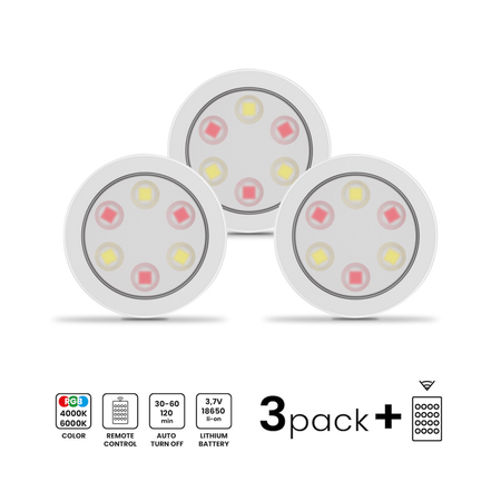 Eko-Light Lampka Podszafkowa Jojo RGB + 3000/6000K Trójpak EKB1438 BIAŁY