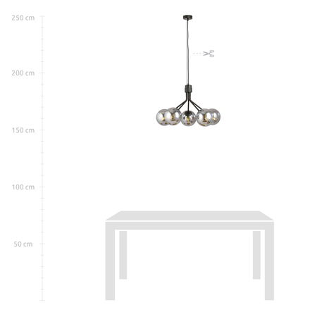 Lampa wisząca NOVA 5 BLACK/GRAFIT Emibig 1140/5 czarny