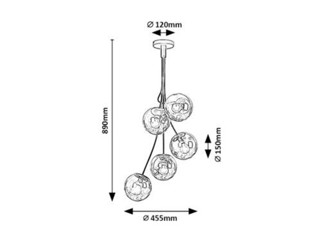 Lampa wisząca Rabalux Glory 3508 czarny matowy