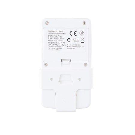 Eko-Light LAMPKA DO PODŚWIETLENIA ŁÓŻKA Z CZUJKĄ RUCHU EKB6608 BIAŁY