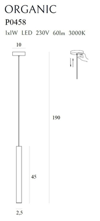 Lampa wisząca Maxlight P0458 miedziany