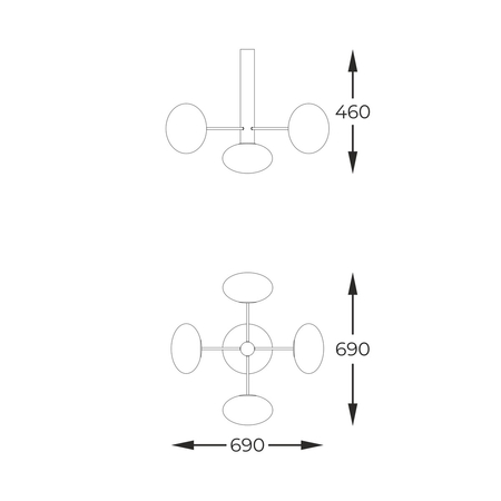 Lampa sufitowa Zuma Line 1198 OMI LAMPA SUFITOWA CZARNY