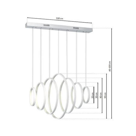 Milagro LAMPA WISZĄCA VERTIGO 96W LED ML335 BIAŁY