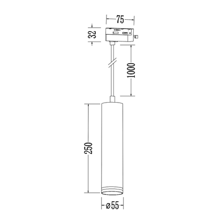 Milagro Oprawa Pipe Ring Track Zwis Czarny 1xGU10 ML2077 CZARNY