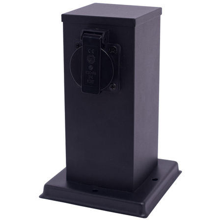 Eko-Light Słupek Ogrodowy Electric 20cm 2 Gniazda 16A EKO0431 CZARNY
