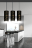 Lampa wisząca KARLI 3 BL MARBEL BLACK Emibig 1056/3 czarny